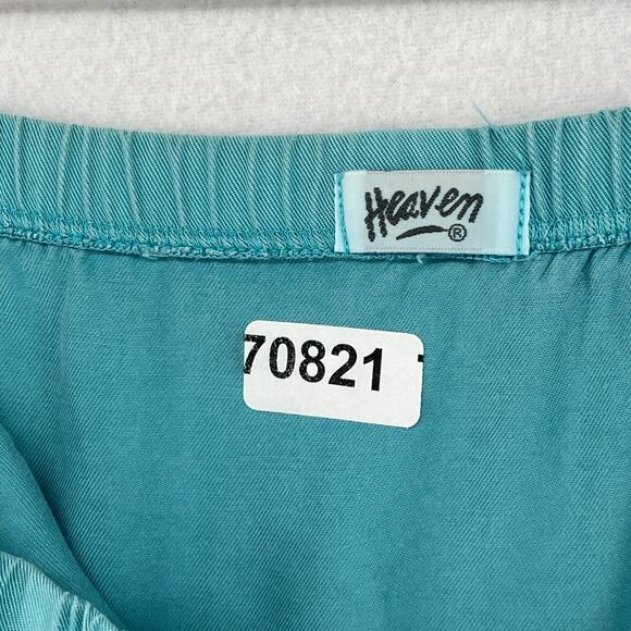 HEAVEN Skirt S 80s Twill Cotton Straight Maxi Elastic Waist Green VTG USA - Picture 14 of 14